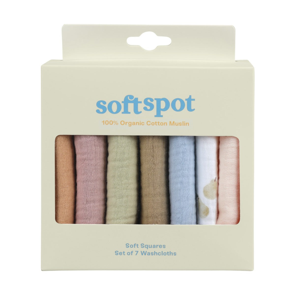 Soft Spot Squares Wash Cloth Set, 7pcs (3 Colors)