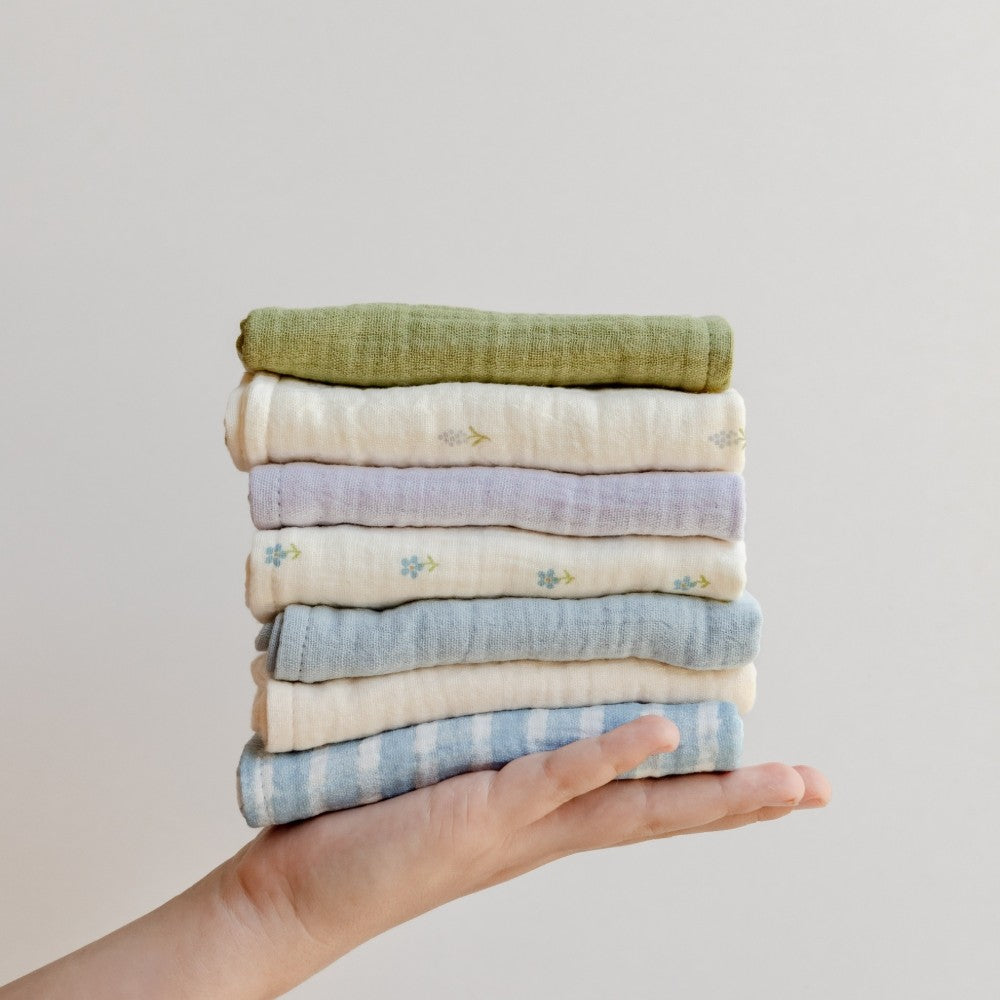 Soft Spot Squares Wash Cloth Set, 7pcs (3 Colors)