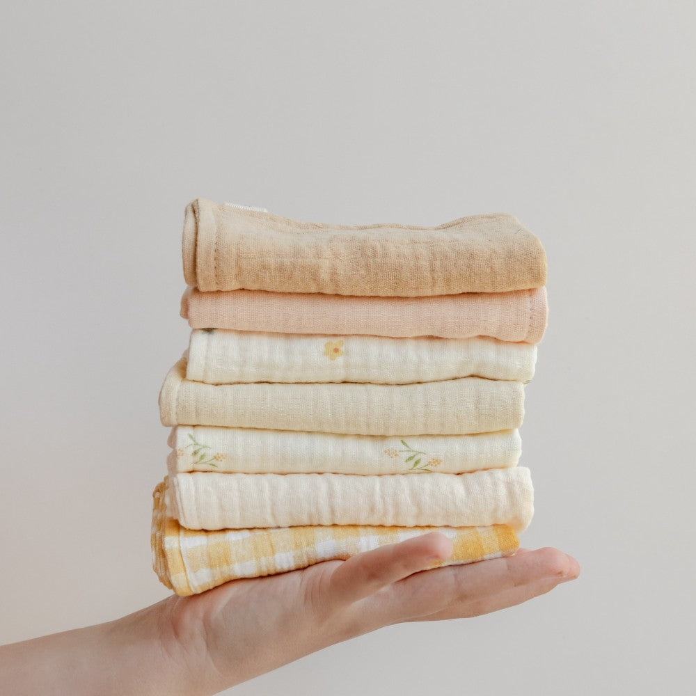 Soft Spot Squares Wash Cloth Set, 7pcs (3 Colors)