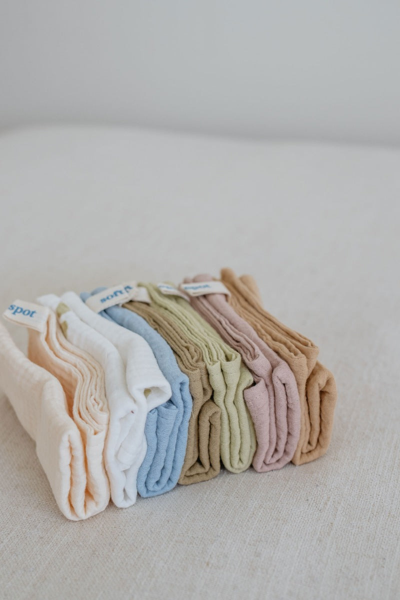 Soft Spot Squares Wash Cloth Set, 7pcs (3 Colors)