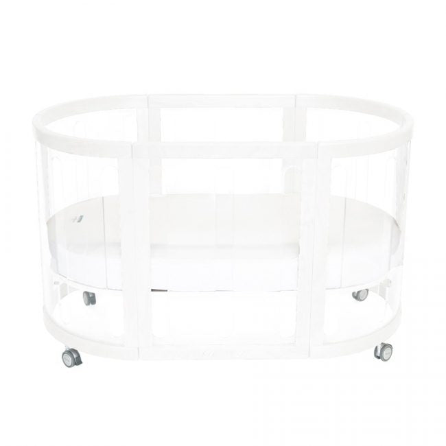 Babyhood Kaylula Sova Clear Cot & Mattress Bundle (130x70cm) - White