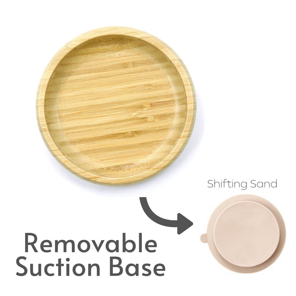 Biomom Bamboo Round Suction Plate - Shifting Sand