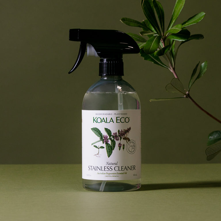 Koala Eco Natural Stainless Steel Cleaner, 500ml - Peppermint Essential Oil (Exp 04/27)