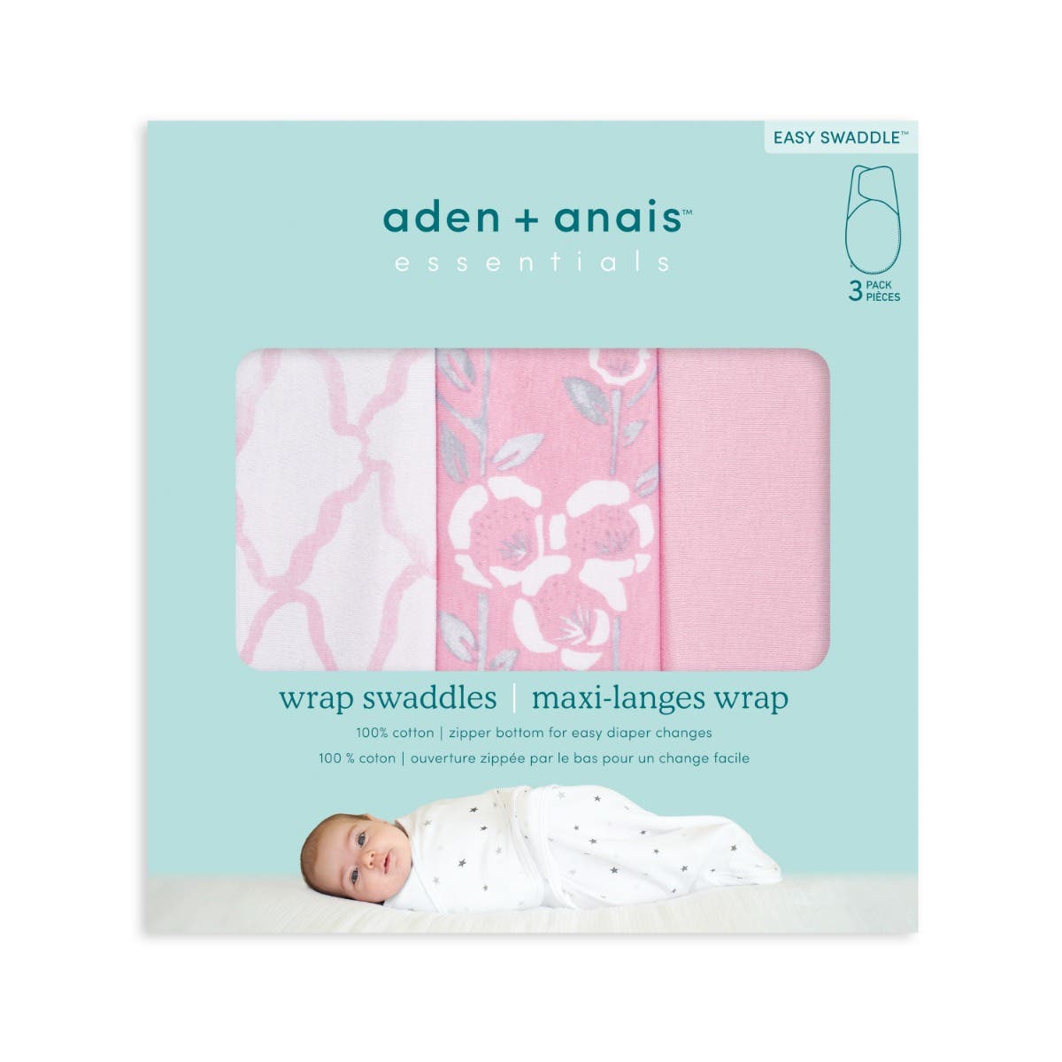 Aden Anais Essentials Swaddle Wrap  (3pk) , 0-3 months (14 Designs) - Pupsik Singapore