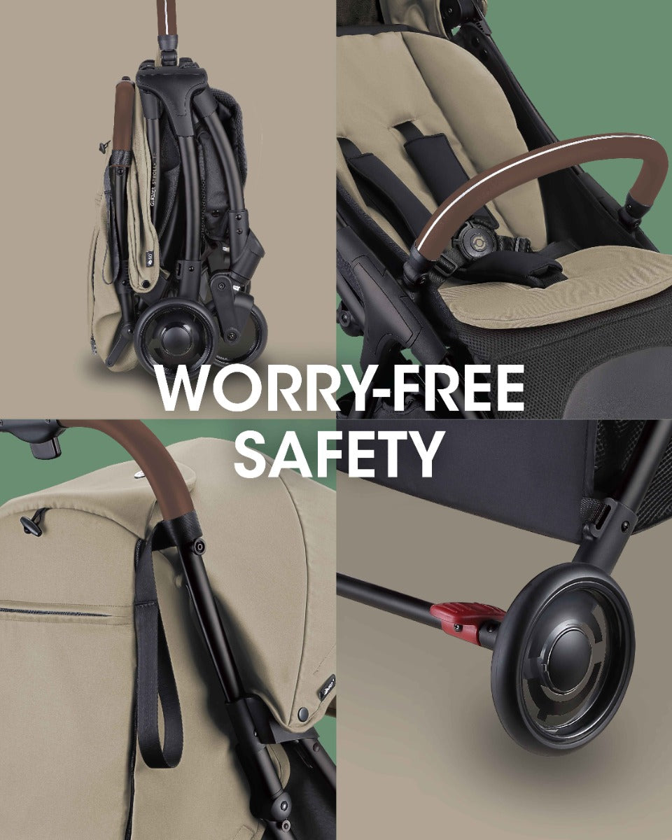 Globber Stroll Lite Compact and Foldable Stroller - Olive