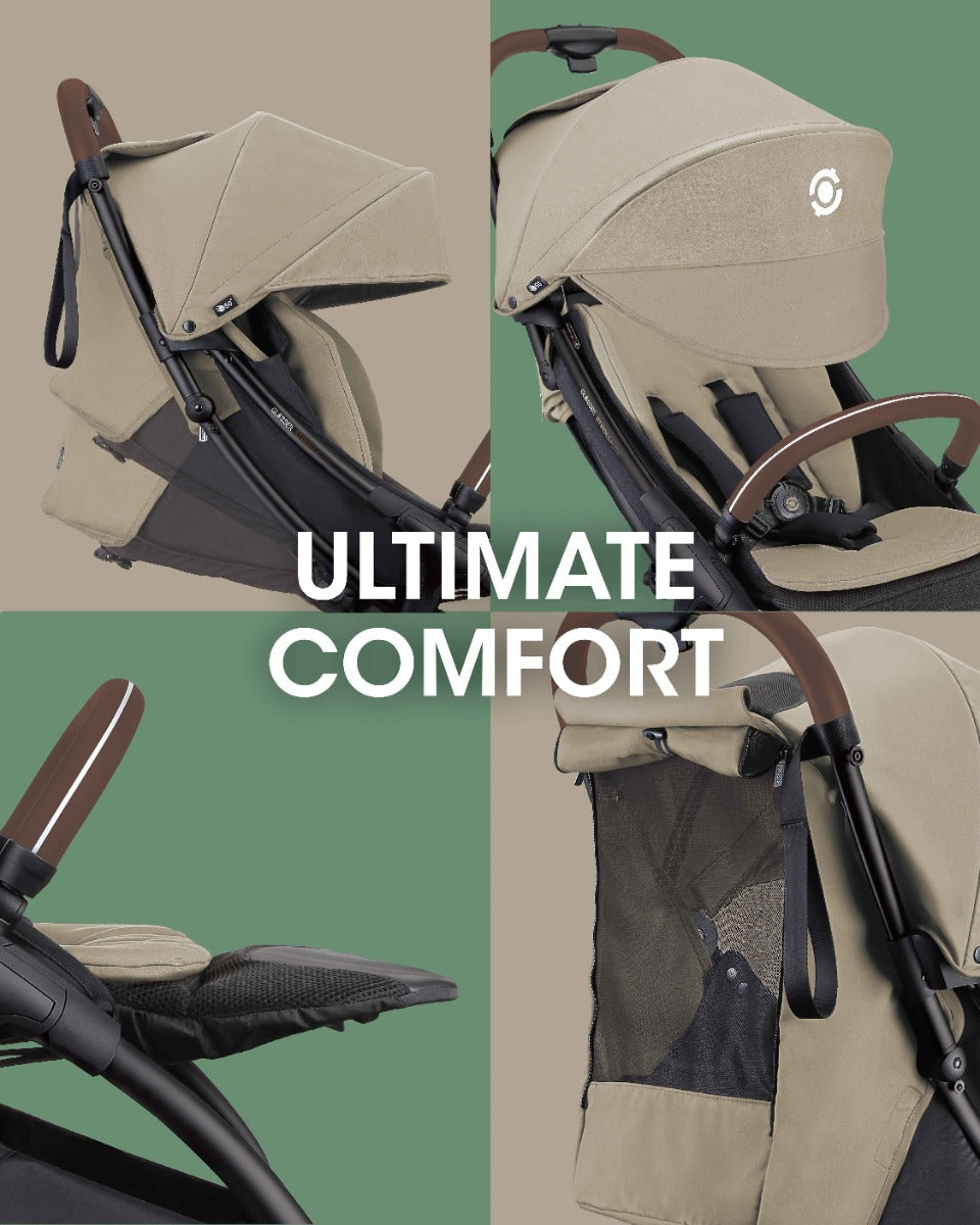 Globber Stroll Lite Compact and Foldable Stroller - Olive