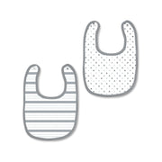 SwaddleDesigns Muslin Baby Bibs - Tiny Triangles & Serenity Stripes, 2pk (3 Colors)