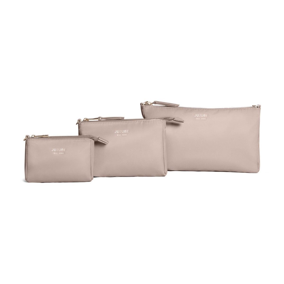 Jujube The Signature Collection 3-Piece Pouch Set - Taupe