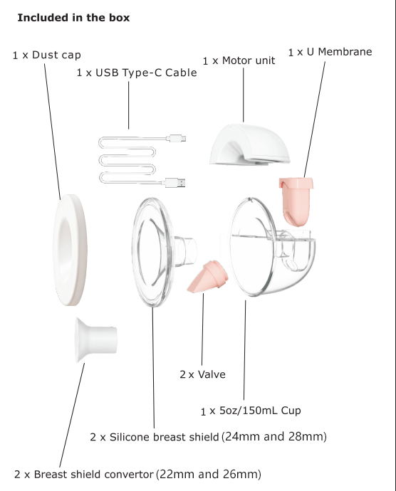 Youha The Ins (Ava) Gen 2 Wearable Handsfree Breast Pump w/ Bluetooth App