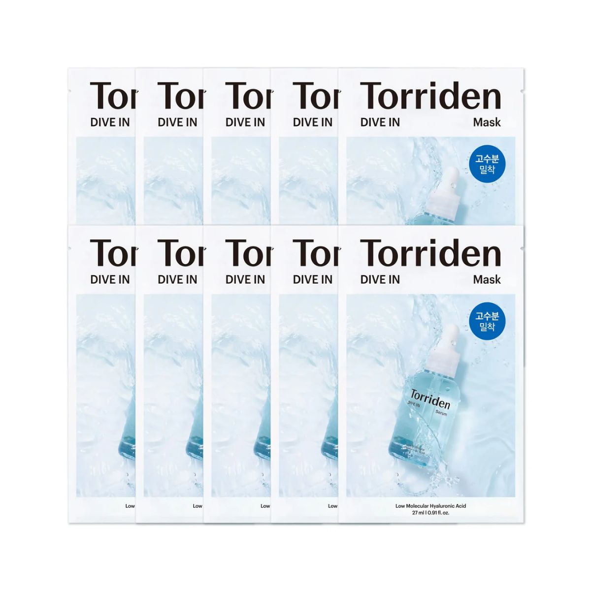 Torriden Dive In Low Molecular Hyaluronic Acid Mask, Pack of 10