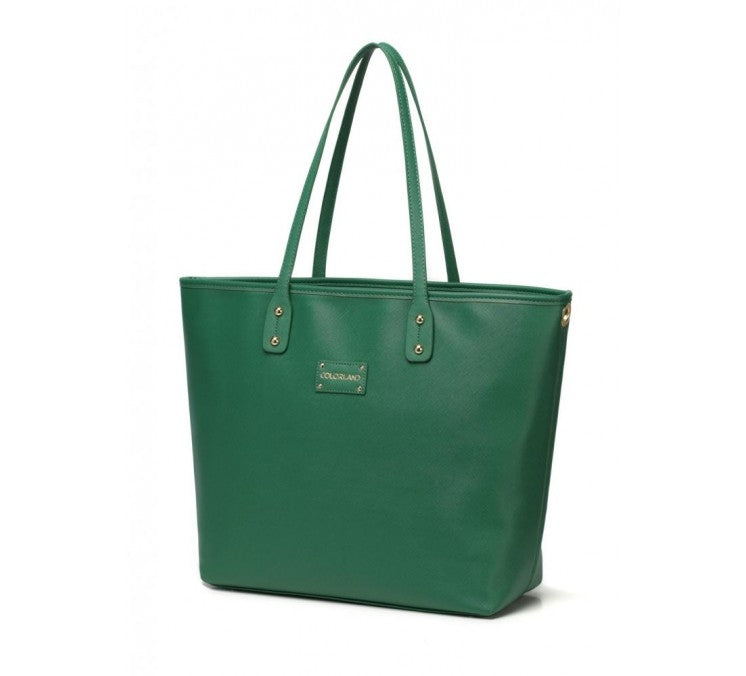 Colorland Ariana Faux Leather Diaper Tote (3 Colours) - Pupsik Singapore