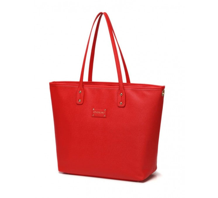 Colorland Ariana Faux Leather Diaper Tote (3 Colours) - Pupsik Singapore