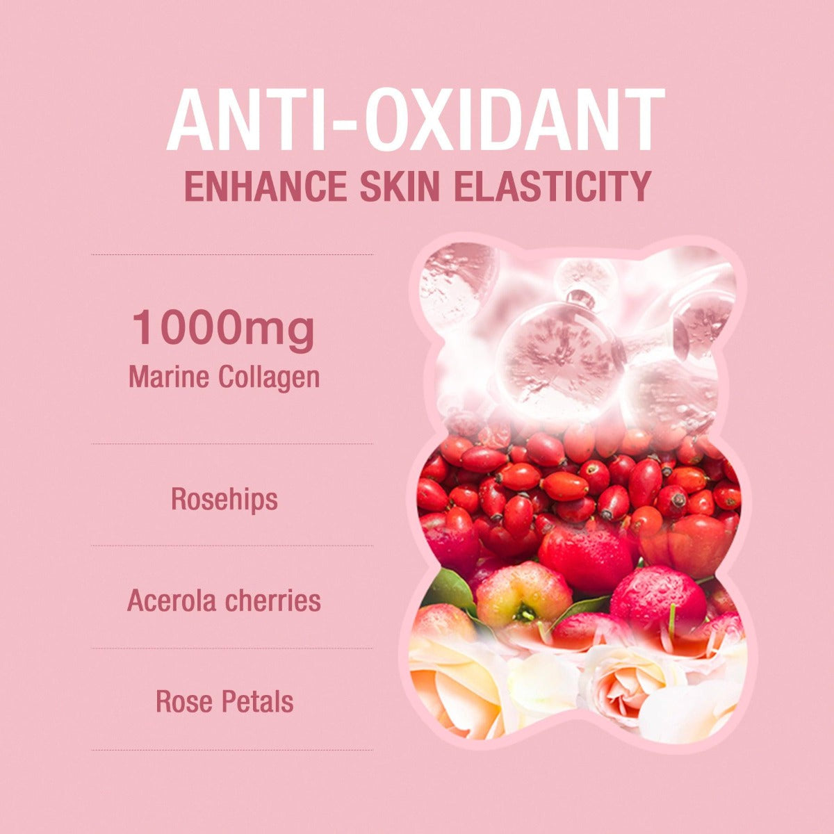Unichi Rose Collagen Gummy, 60pcs (Exp 04/27)