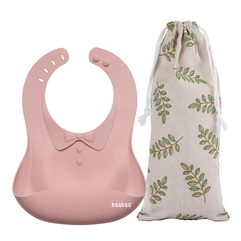 Haakaa Silicone Tuxedo Baby Bib (2 Colors) - Pupsik Singapore