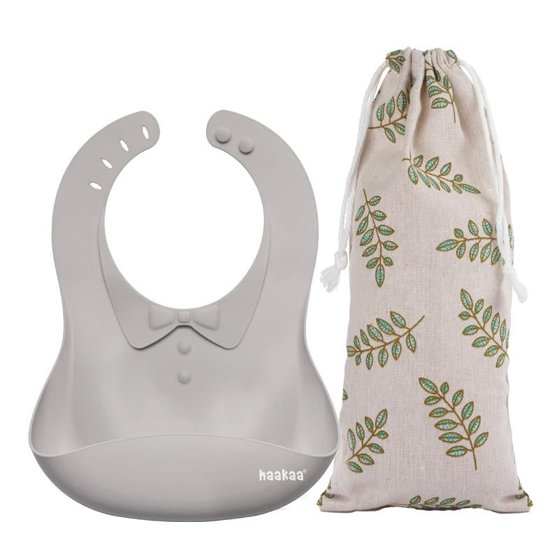 Haakaa Silicone Tuxedo Baby Bib (2 Colors)