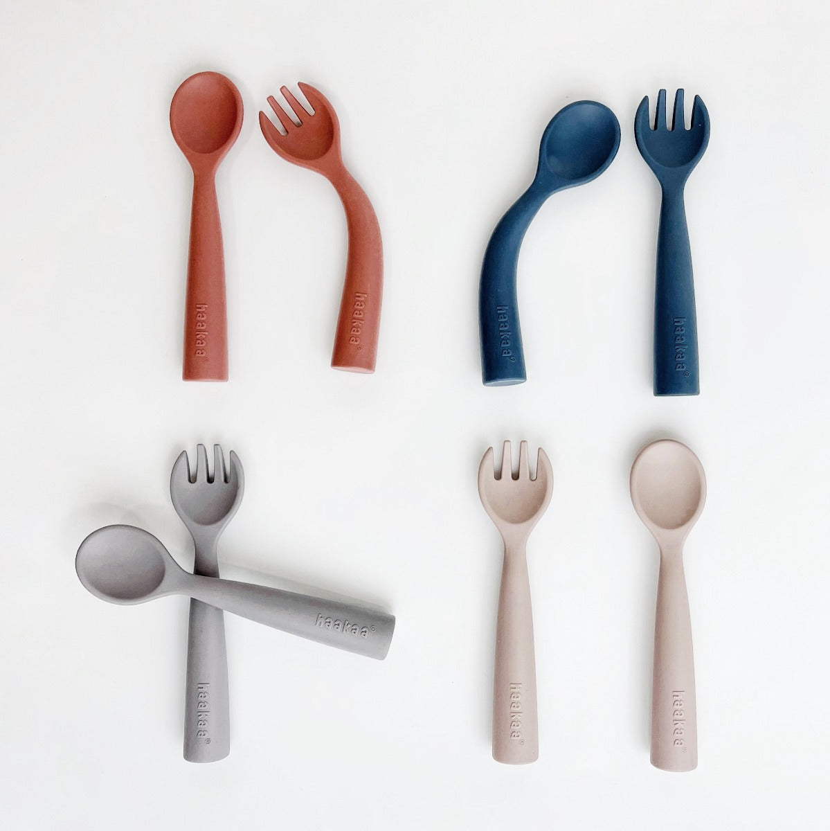 Haakaa Bendy Silicone Cutlery Set (2 Colours)