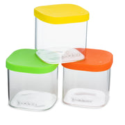 Yumbox Chop Chop Glass Storage Cubes, 3pc (3 Colours)