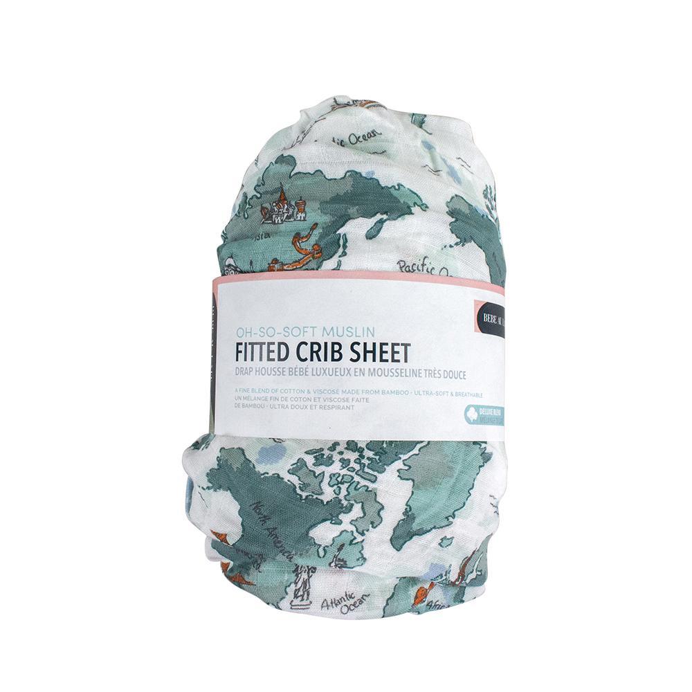 Bebe Au Lait Luxury Muslin Fitted Crib Sheet (70x130cm) (7 Designs) - Pupsik Singapore