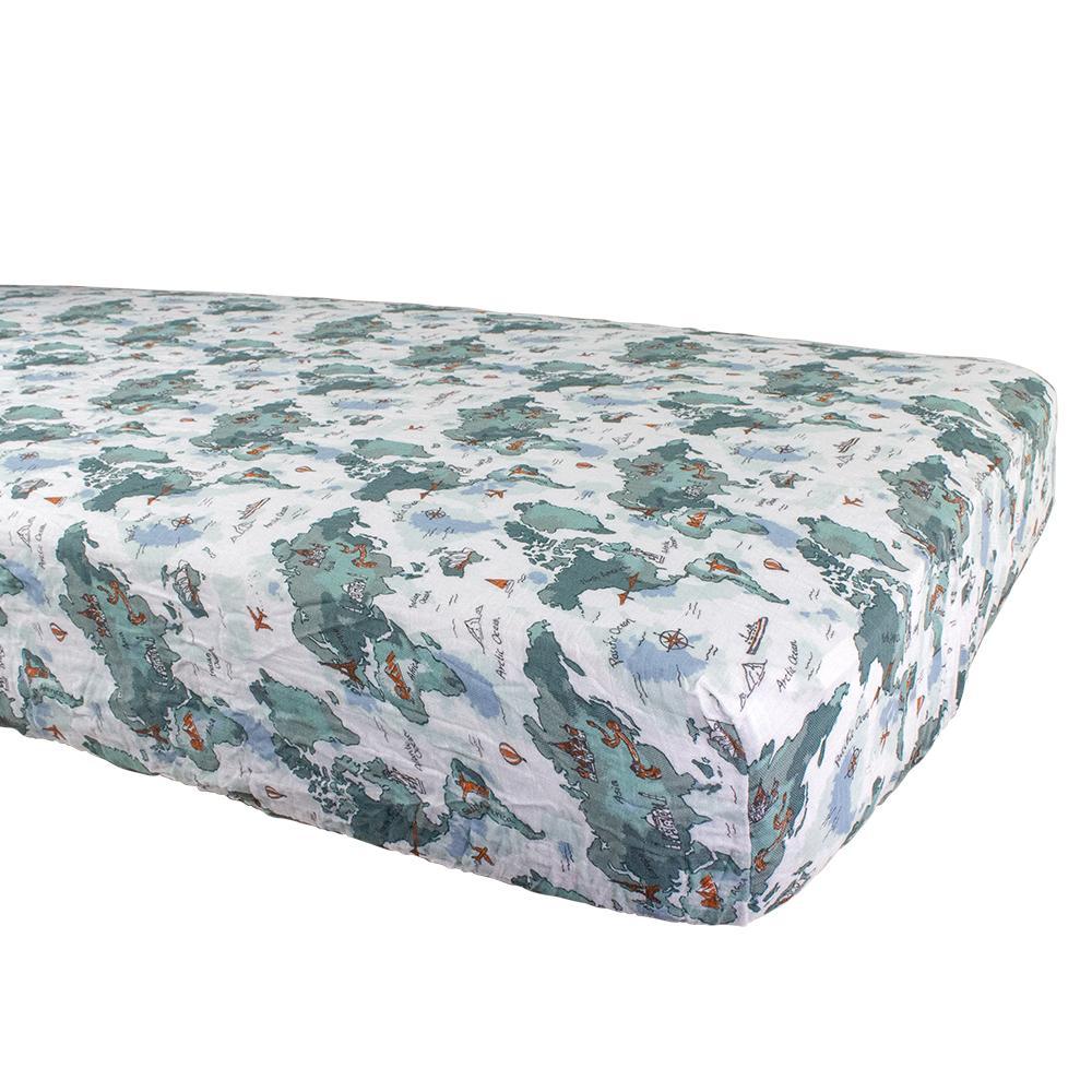 Bebe Au Lait Luxury Muslin Fitted Crib Sheet (70x130cm) (7 Designs) - Pupsik Singapore