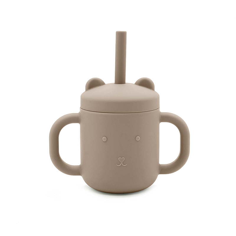 Biomom Silicone Bear Straw Sippy Cup (9 Colors) - Pupsik Singapore