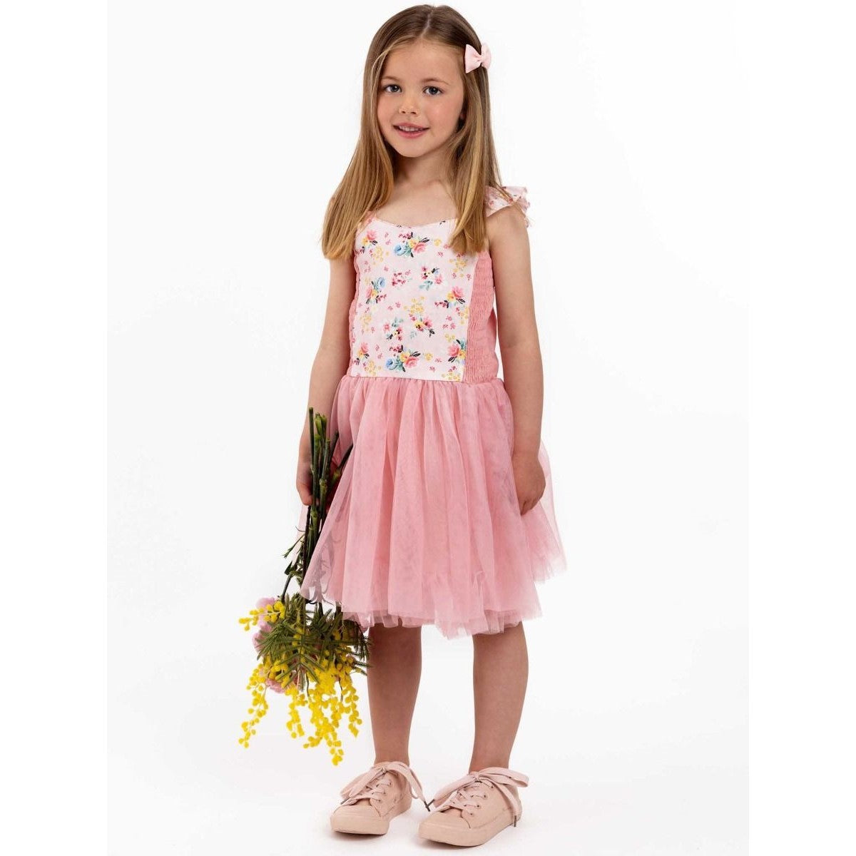 Oobi Vintage Pink Floral Belle Tutu Dress (4 Sizes)