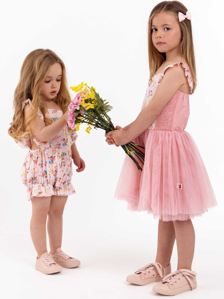 Oobi Vintage Pink Floral Belle Tutu Dress (4 Sizes)