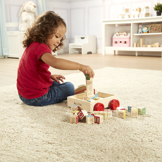 Melissa & Doug Classic ABC Block Cart (30pcs)