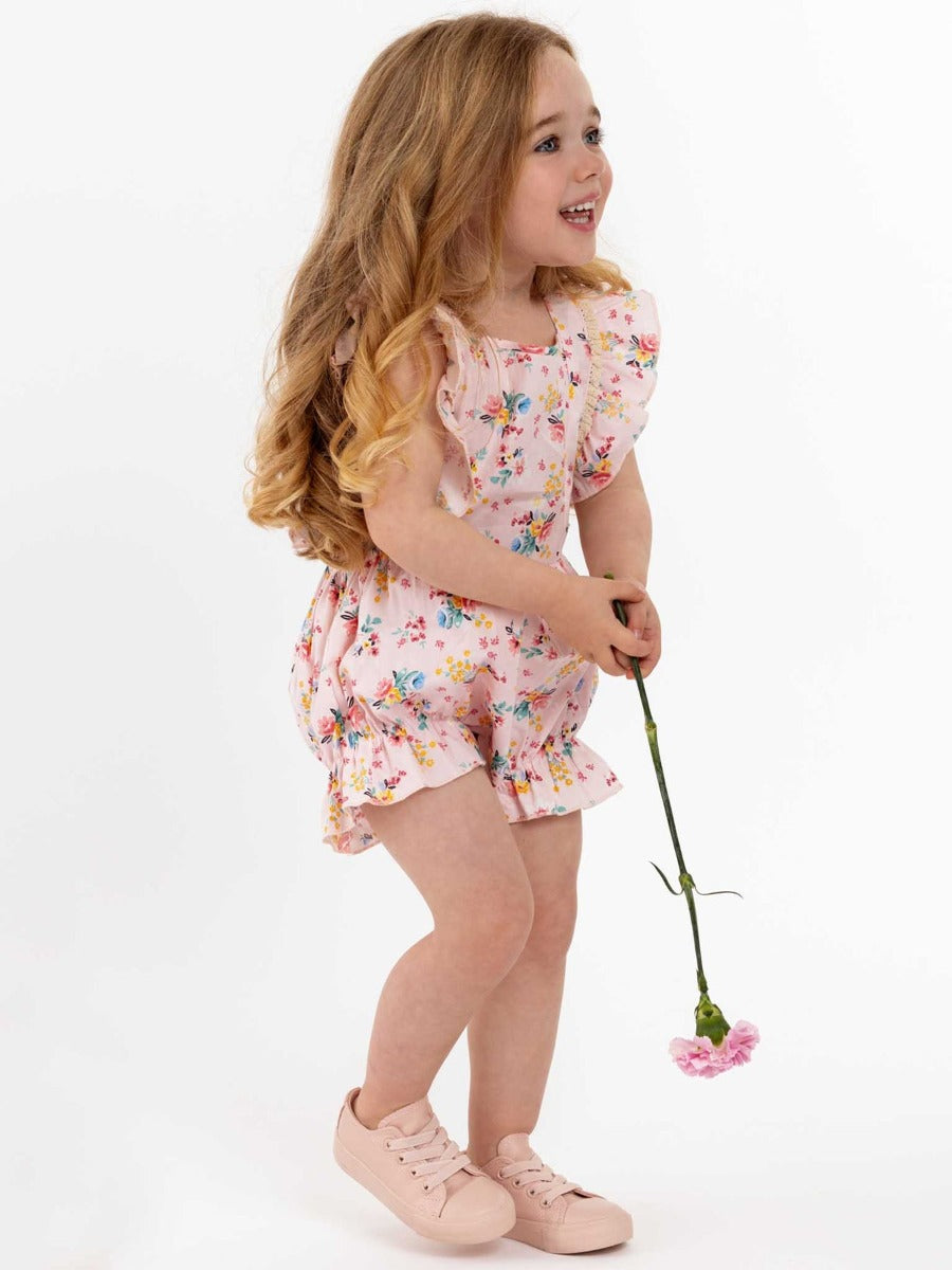 Oobi Vintage Pink Floral Pixie Playsuit