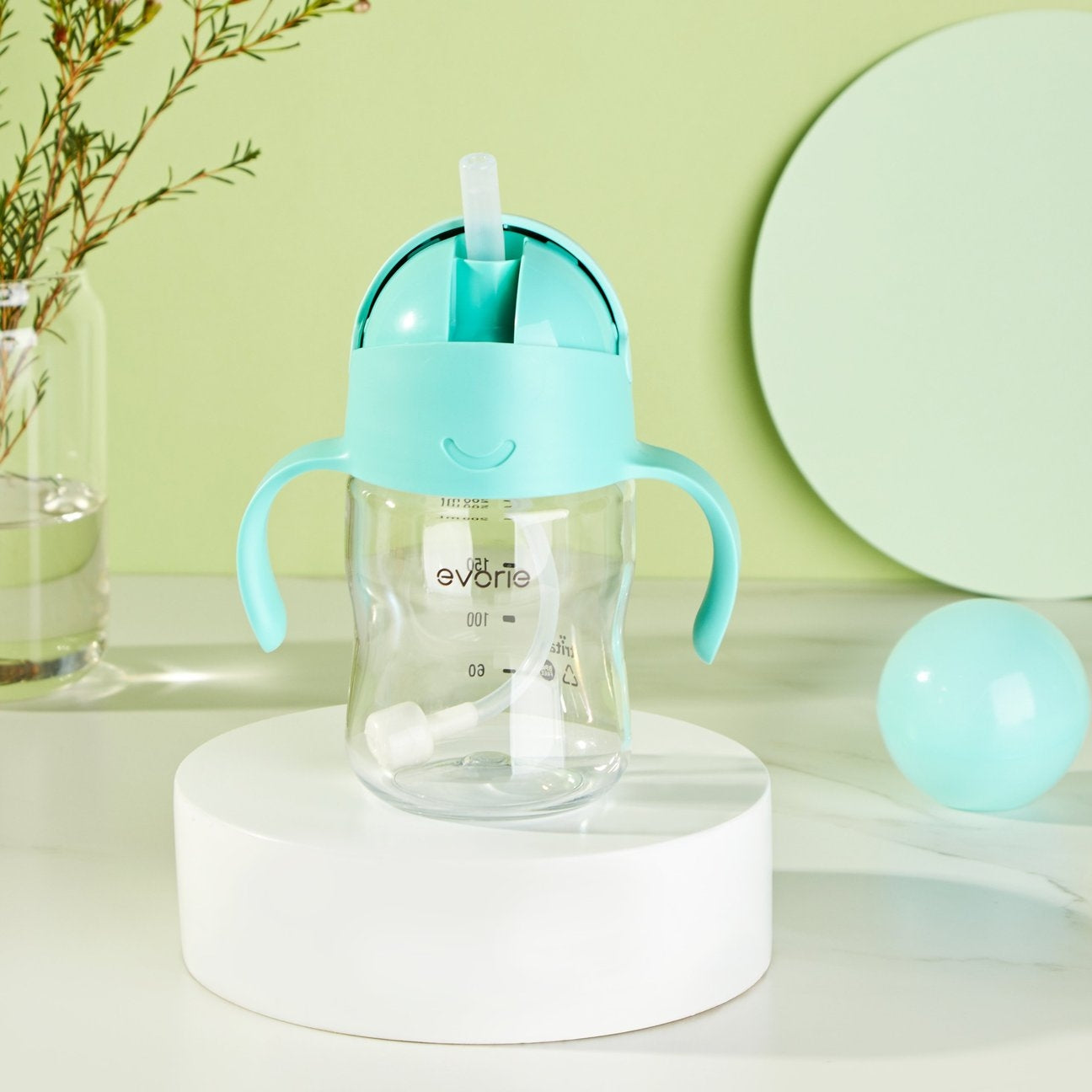Evorie Tritan Gravity Straw Sippy Cup Water Bottle (200ml) (12 Colours) - Pupsik Singapore