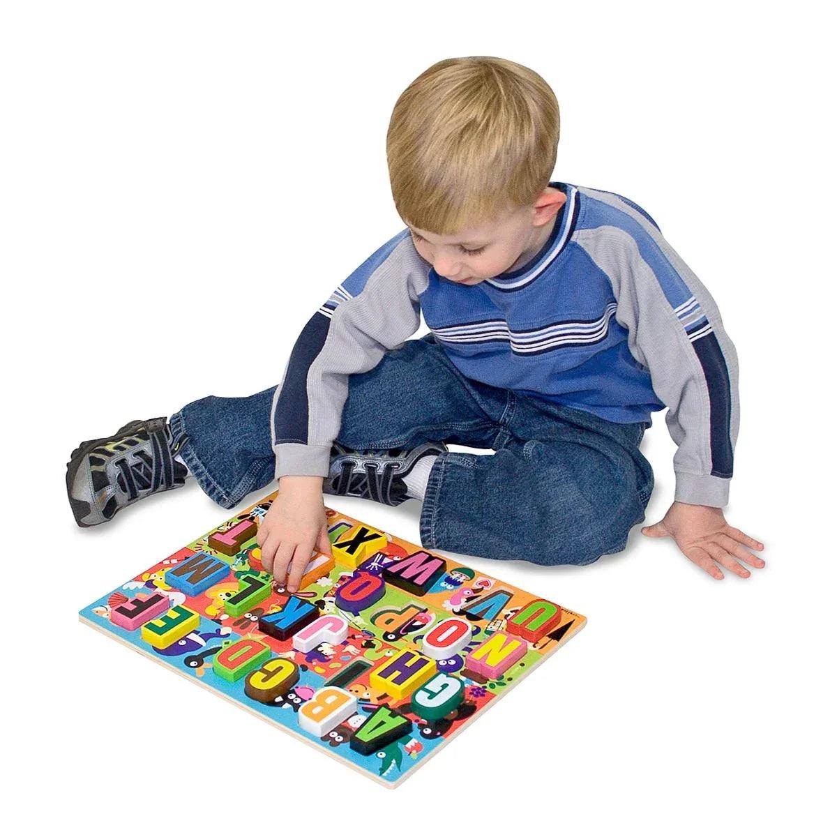 Melissa & Doug Jumbo ABC Chunky Wooden Puzzle | Pupsik Singapore