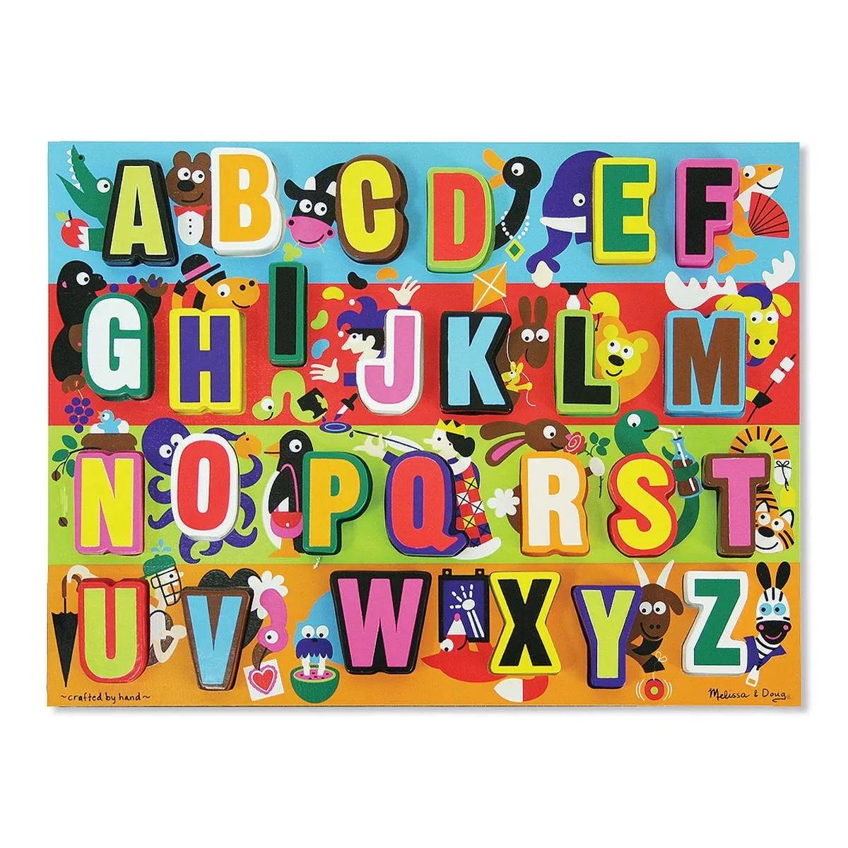 Melissa & Doug Jumbo ABC Chunky Wooden Puzzle | Pupsik Singapore