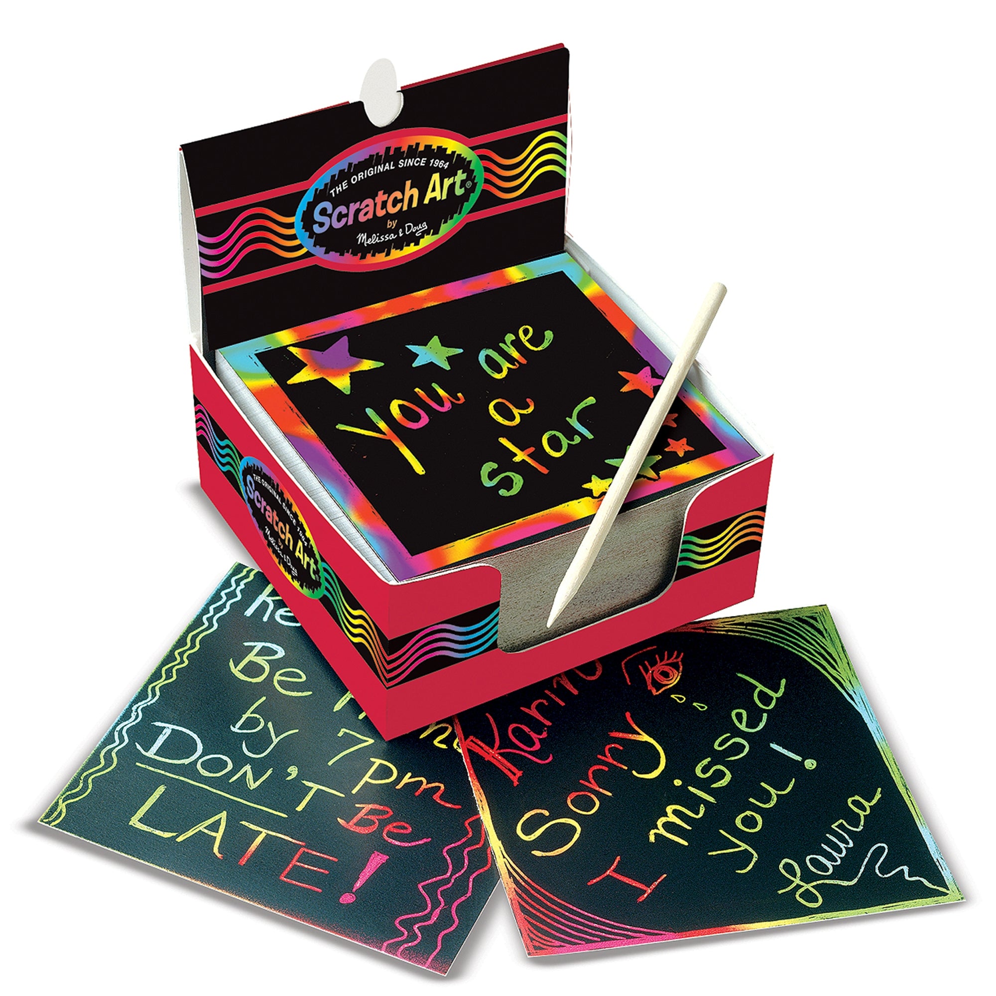 Melissa & Doug Scratch Art Box of Rainbow Mini Notes (125pc)