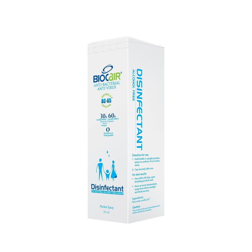 [Twin Bundle] BioCair Disinfectant Pocket Spray, 50ml - Exp 07/26