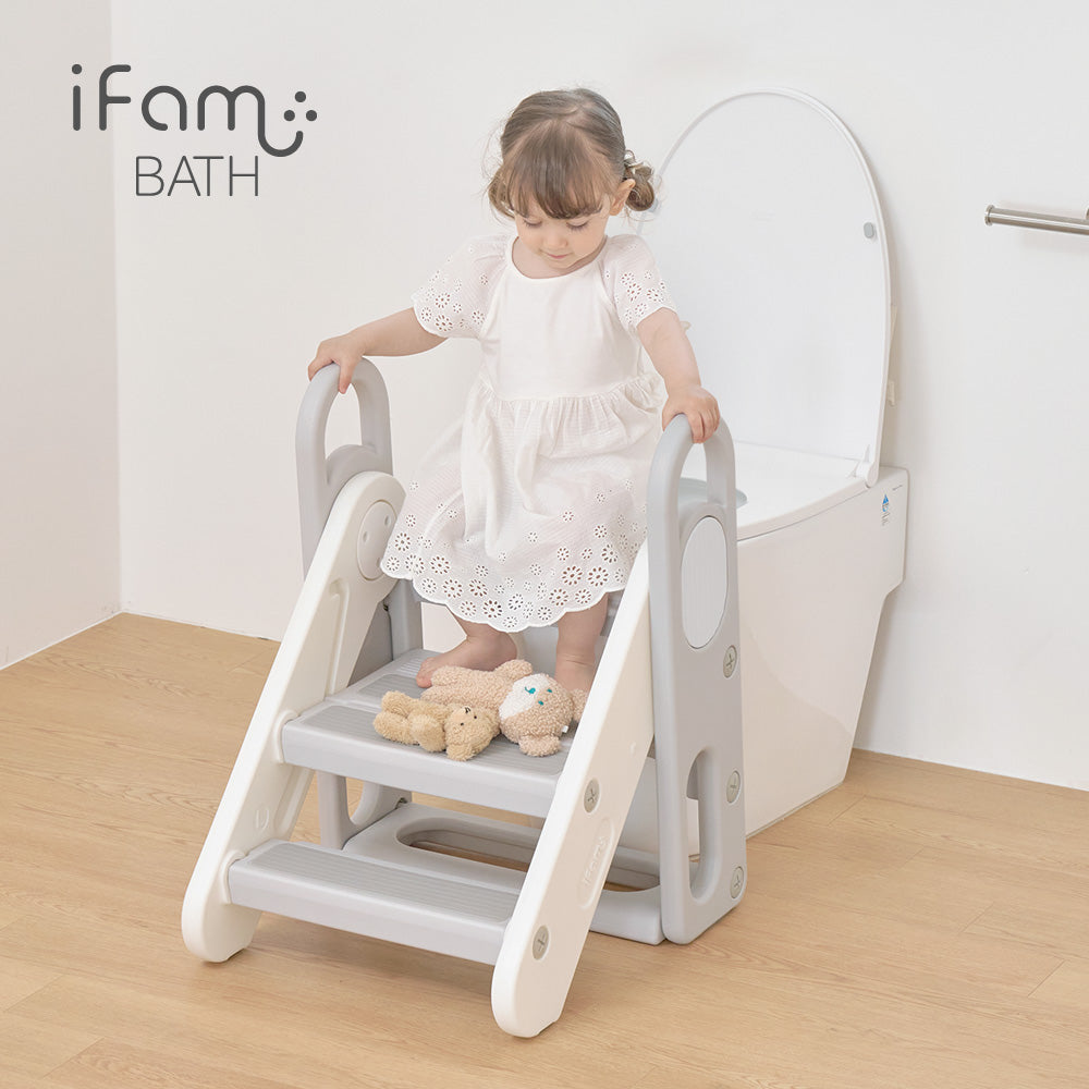 IFAM Foldable 3-Level Step & Stool - White/Grey