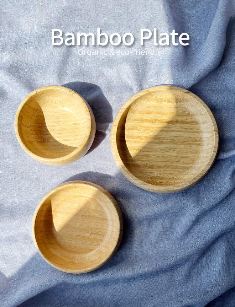 Biomom Small Bamboo Round Suction Bowl - Tradewinds