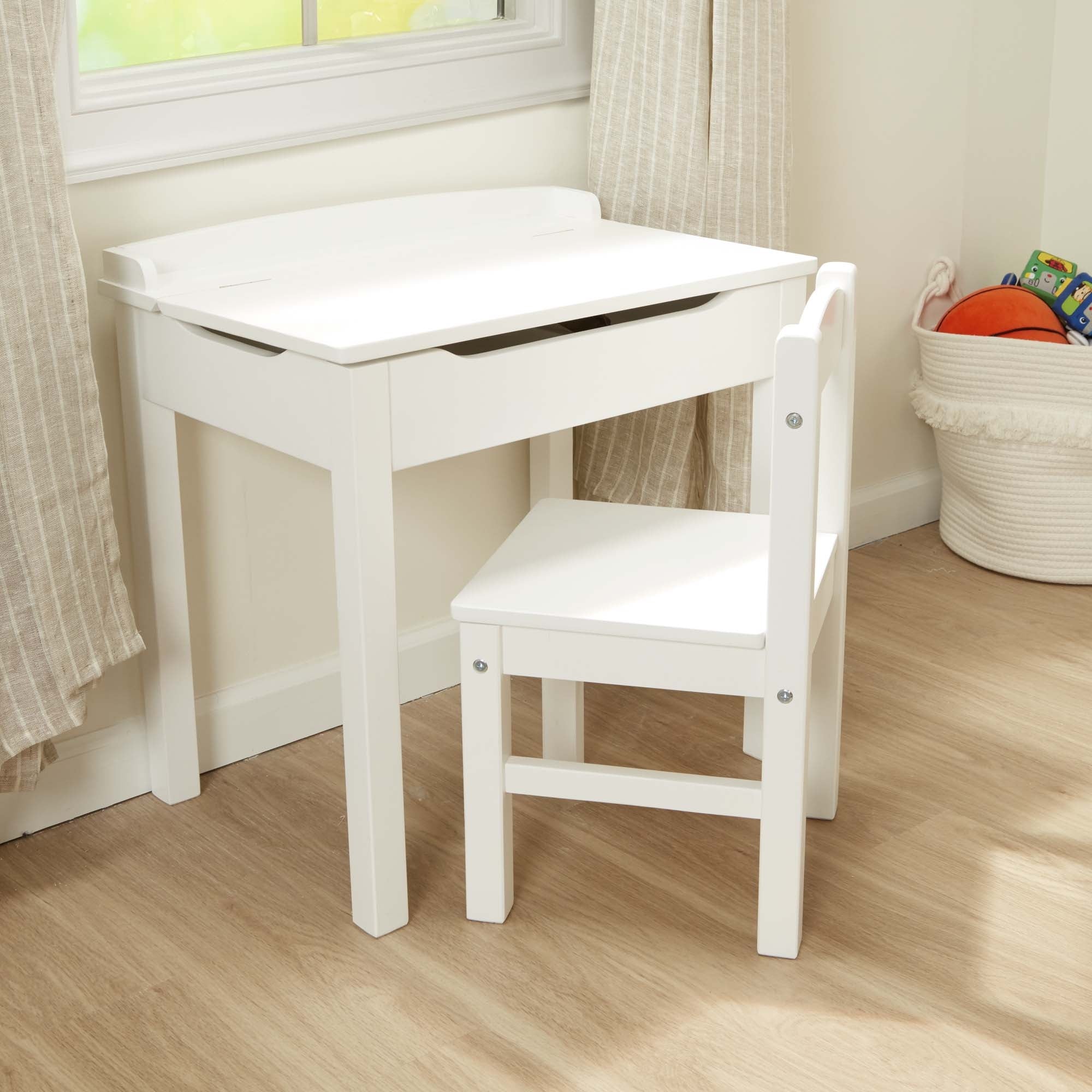 Melissa & Doug Child's Lift-Top Desk & Chair - White