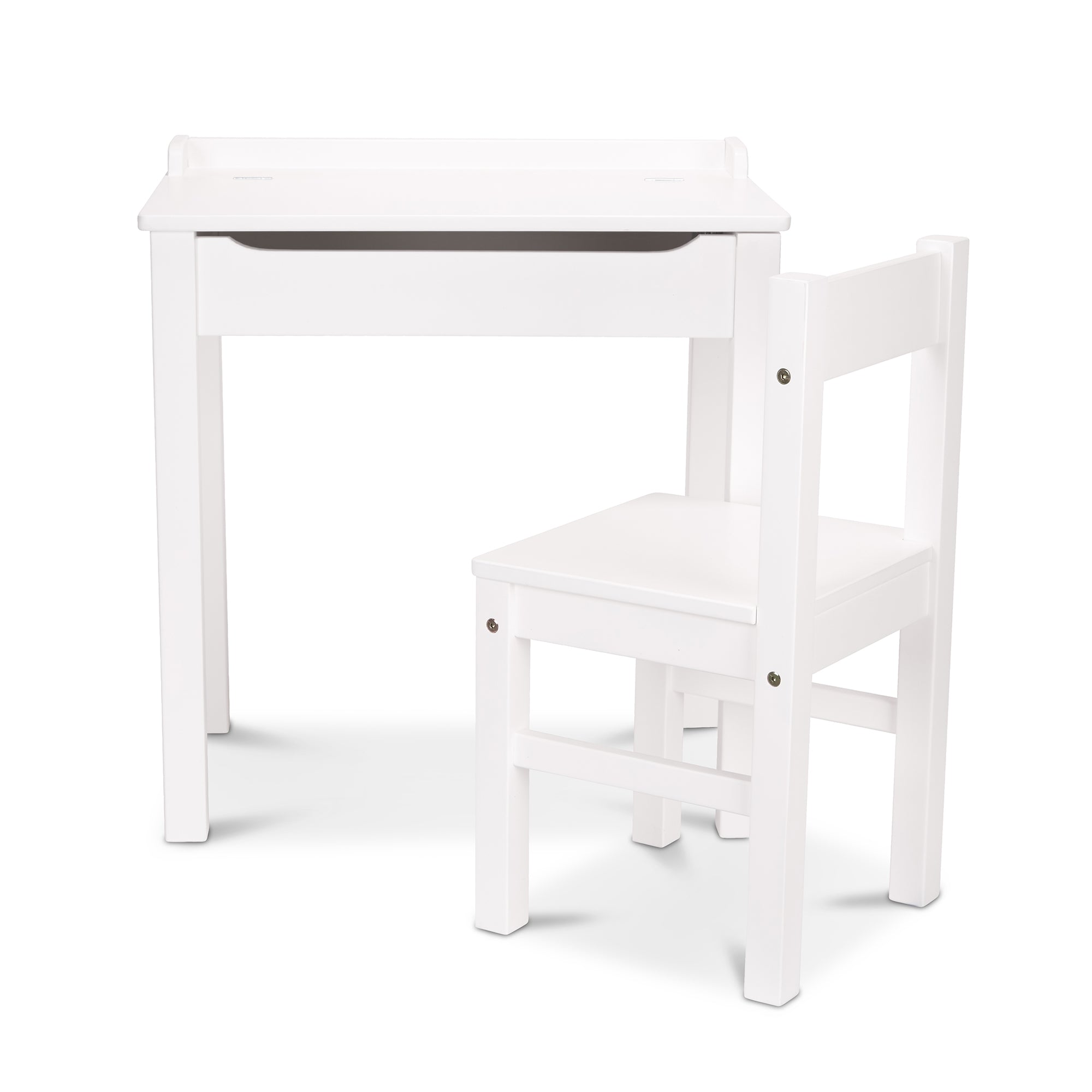 Melissa & Doug Child's Lift-Top Desk & Chair - White