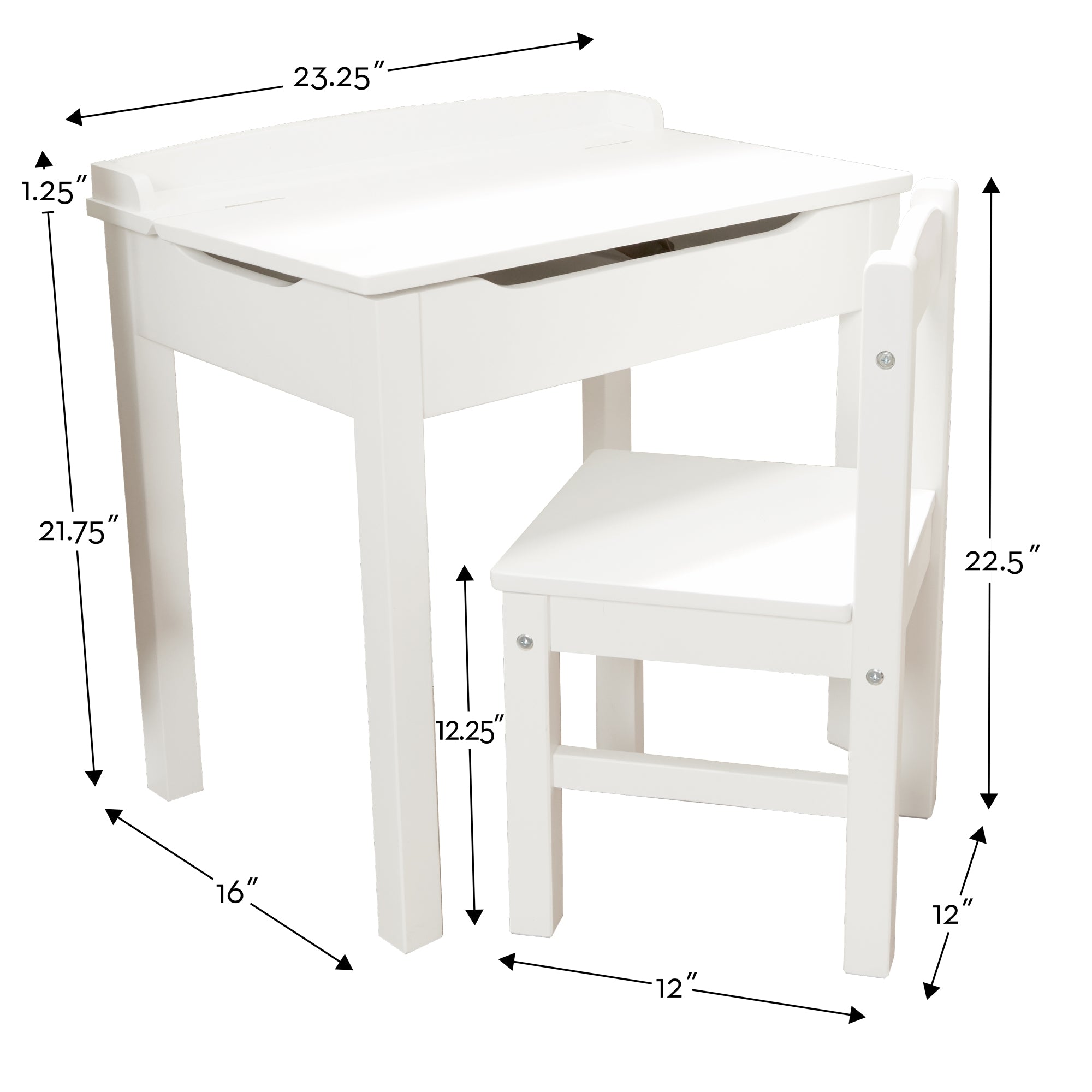 Melissa & Doug Child's Lift-Top Desk & Chair - White
