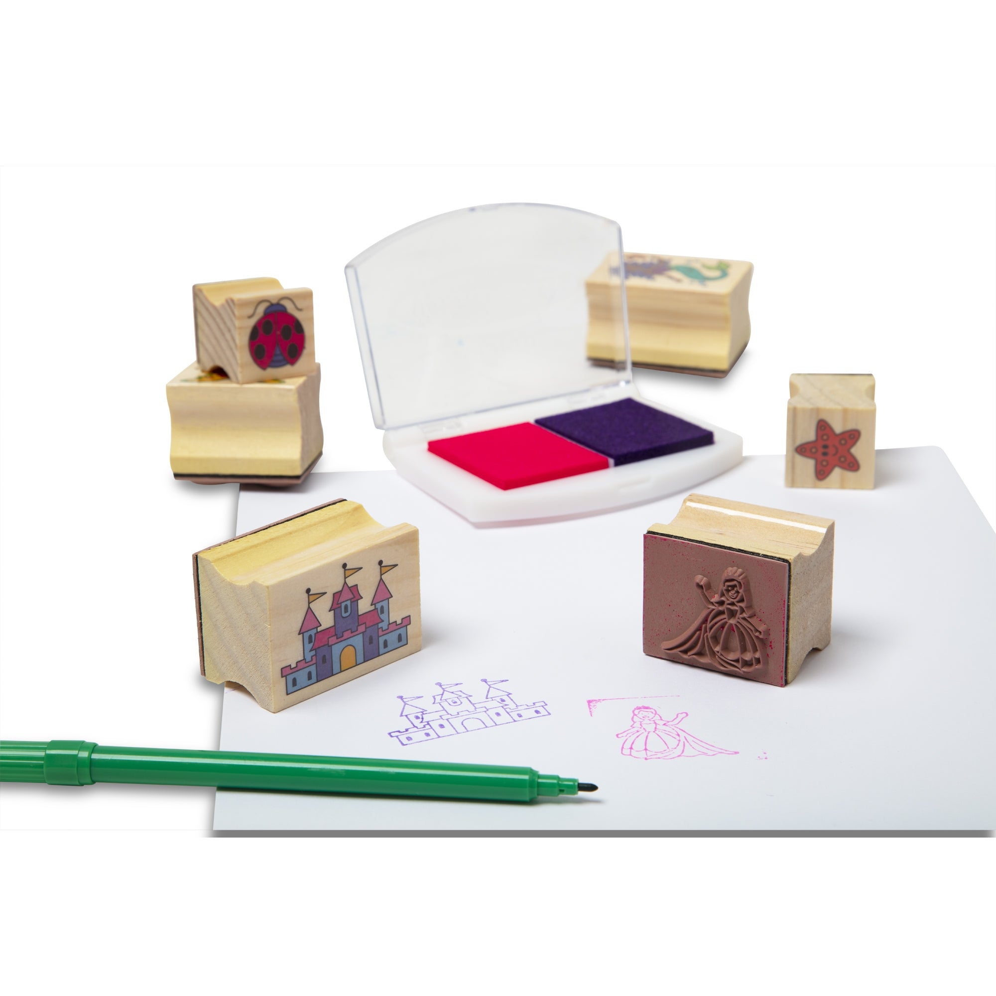 Melissa & Doug Deluxe Wooden Stamp Set - Fairy Tale