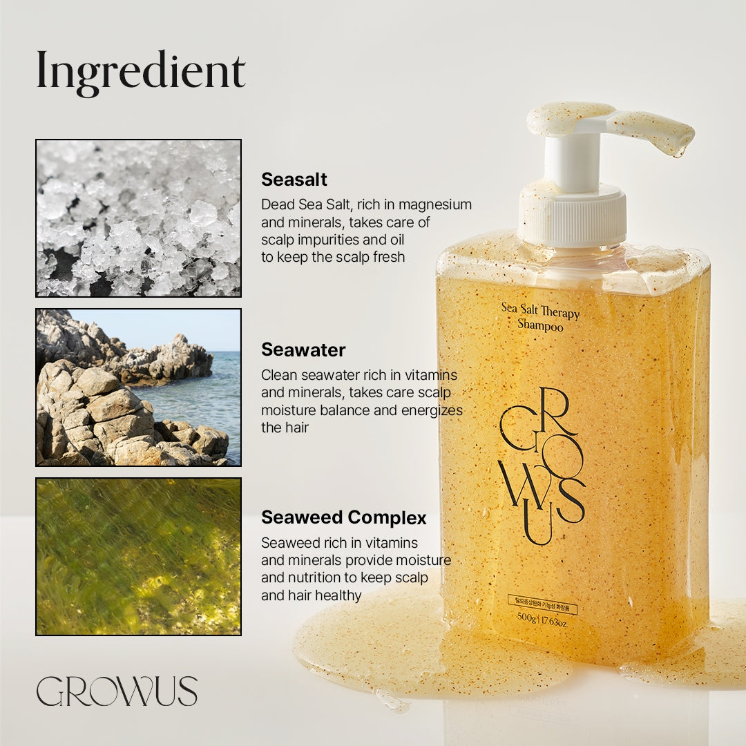 Growus Sea Salt Therapy Shampoo, 500ml (Exp 05/27)