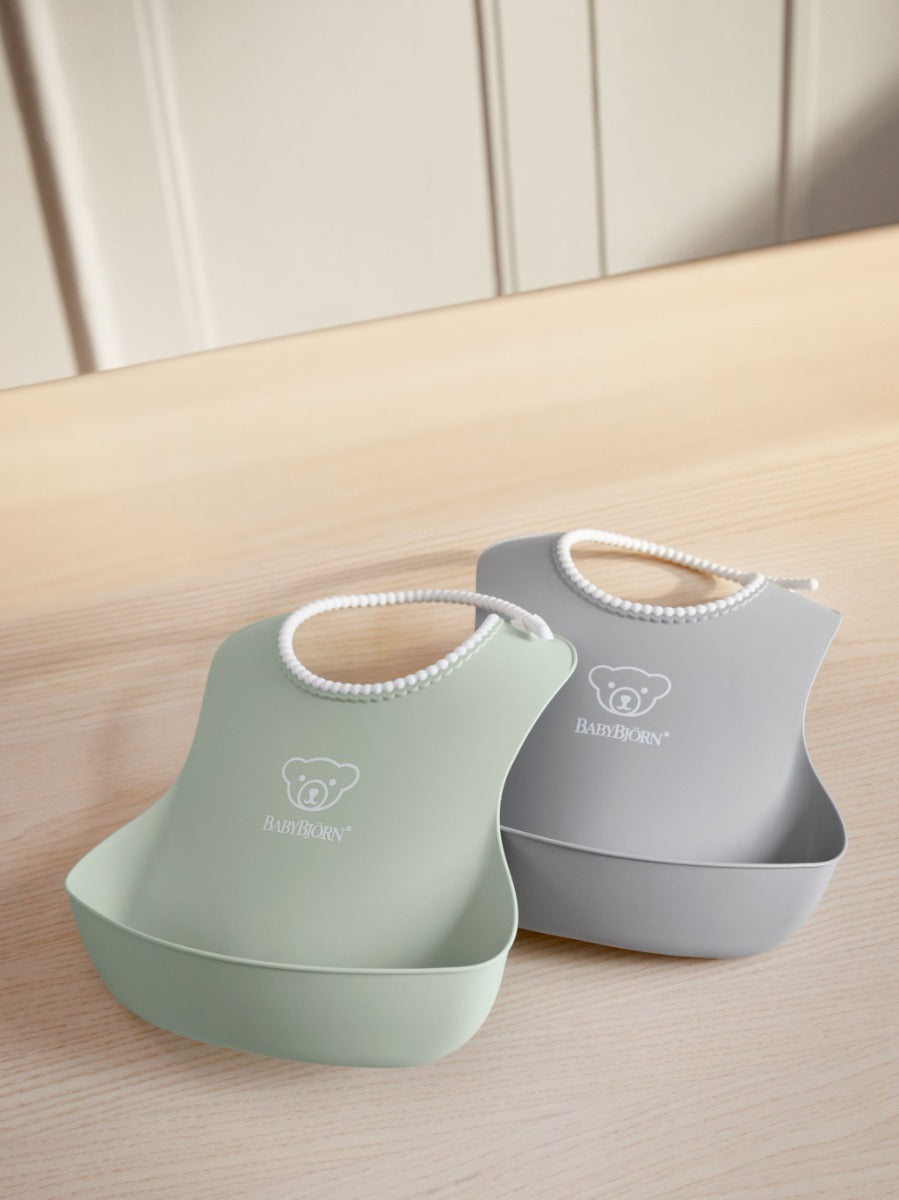 Baby Bjorn (Larger) Baby Bib, 2pk (5 Colours) - Made in Sweden - Pupsik Singapore
