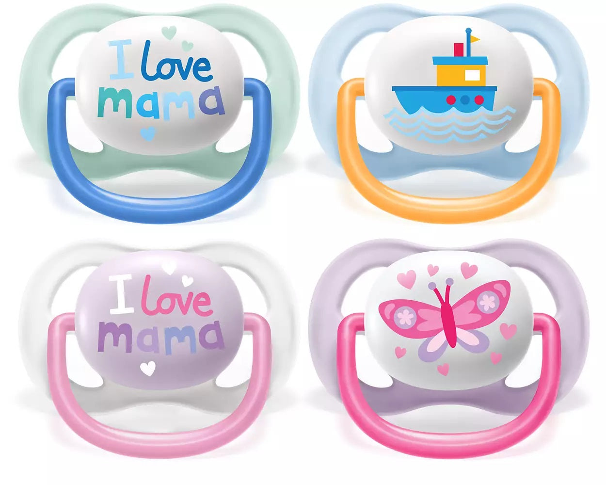 Philips Avent Ultra Air Pacifier, 2pk - 0-6M (8 Designs) - Pupsik Singapore