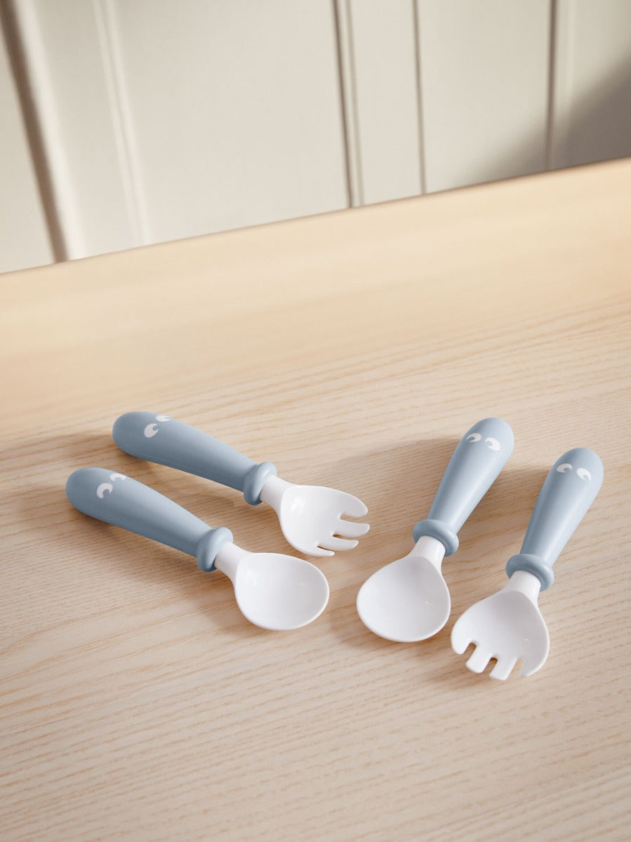 Baby Bjorn Baby Spoon & Fork (4pc) (2 Colours) - Made in Sweden - Pupsik Singapore