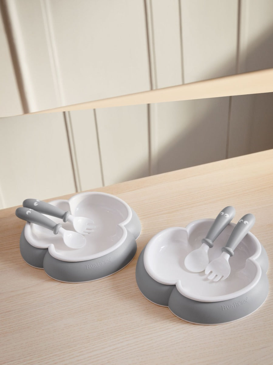 Baby Bjorn Baby Plate, Spoon & Fork (2 Set) (5 Colours) - Made in Sweden - Pupsik Singapore