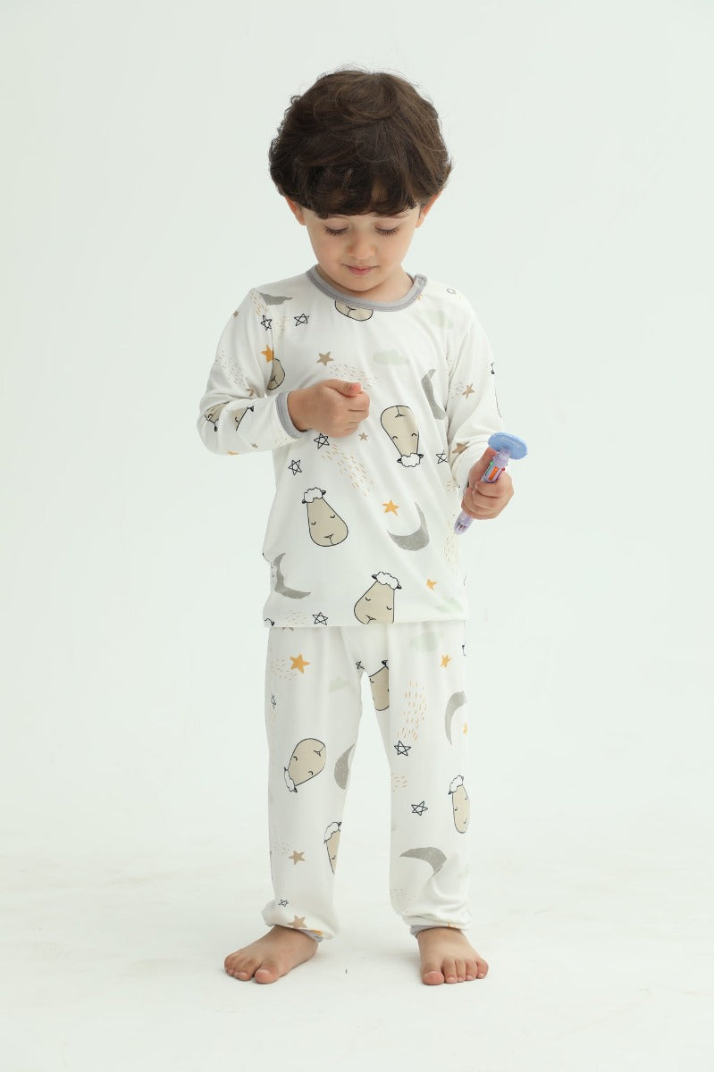 Baa Baa Sheepz Baby Long Sleeve Pyjama Set - Goodnight Baa Baa White (4 Sizes)