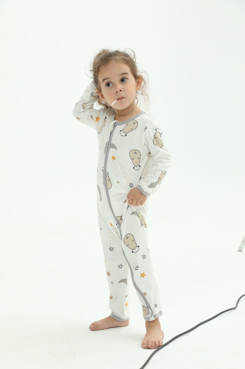 Baa Baa Sheepz Baby Zip Romper - Goodnight Baa Baa White (4 Sizes)