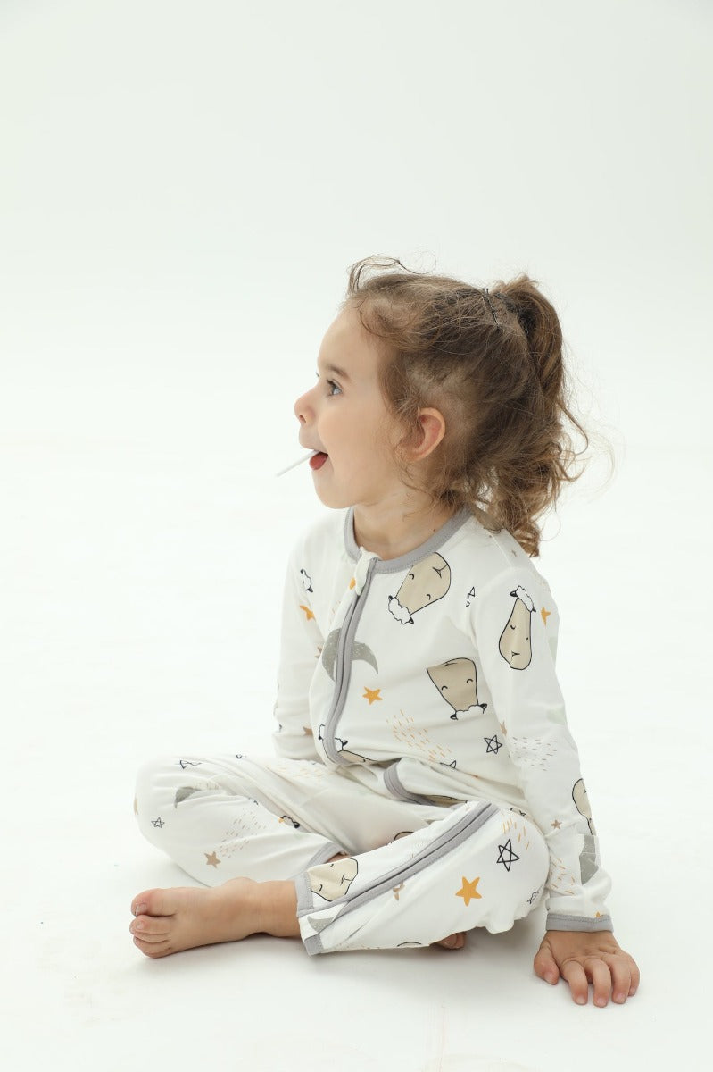 Baa Baa Sheepz Baby Zip Romper - Goodnight Baa Baa White (4 Sizes)