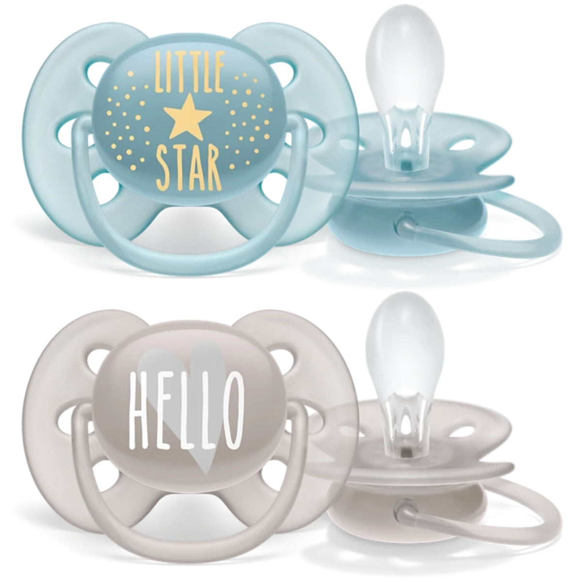 Philips Avent Ultra Soft Pacifiers, 4pk - 6-18M - Little Star/Hello