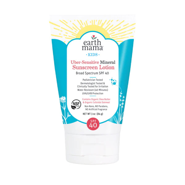 Earth Mama Kids Uber-Sensitive Mineral Sunscreen Lotion SPF 40 (84g) - exp 04/26