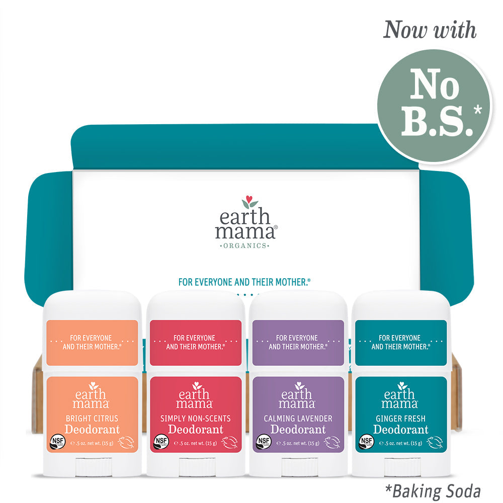 Earth Mama Mini Deodorant, 4 x 15g (New Formula) - Exp 05/26